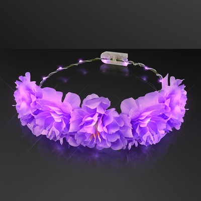 LED Violet Purple Glowing Flower Halo Crowns - BLANK