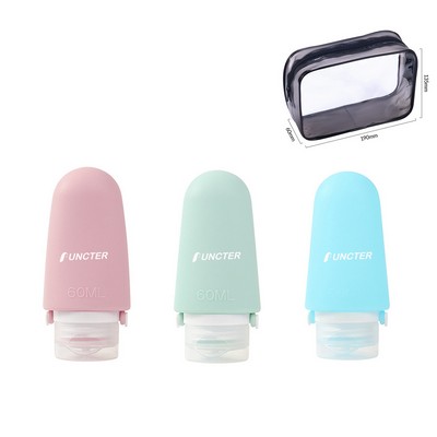 2OZ Containers for Toiletries W/Handle ( 3pcs Set )