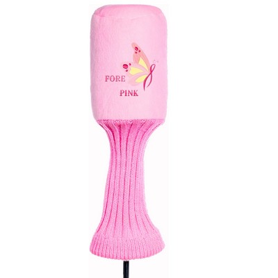 Barrel style Plush Pink Golf Head Cover-Limited Quantities Available