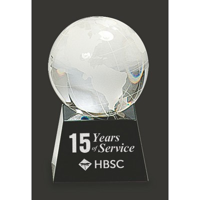 Earth Vision-BB optical Crystal Globe Award M - 5 1/2'' H