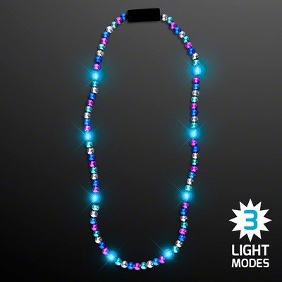Turquoise LED Beaded Necklace Winter Colors - BLANK