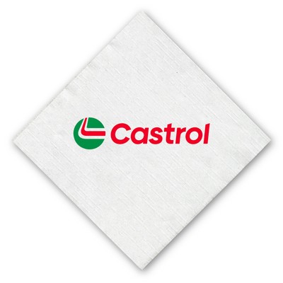 1-Ply White Beverage Napkin - Linen Embossed