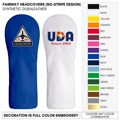 Leather Fairway Golf Club Headcover Your Logo Embroidered