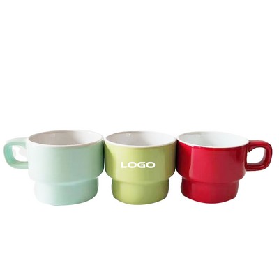 9.5oz Stackable Ceramic Coffee Mugs