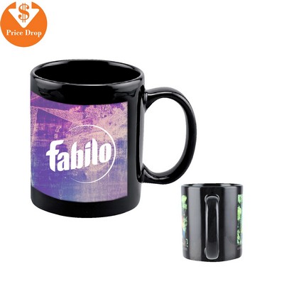 11 Oz Full Color Black Stoneware Executive Mug