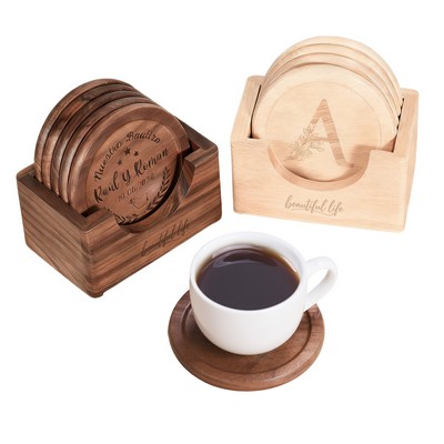 Round Wood Coaster (Set of 6)