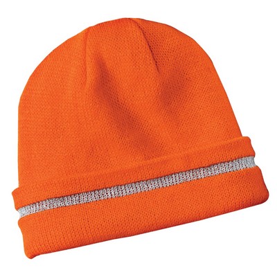 CornerStone® - Enhanced Visibility Beanie with Reflective Stripe.