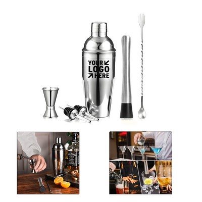 Bartender Starter Kit 6 Piece Set with 18.6oz Shaker