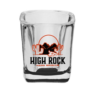 2 oz. Rounded Square Shot Glass (2 Color Imprint)