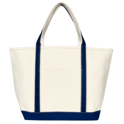 Blank Heavy Duty Riverside 20 oz Canvas Boat Tote Bag | Beach Travel Navy (20x13x7)