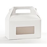 Horizontal White Candy Tote Box w/Window (6¼"x3"x3½")