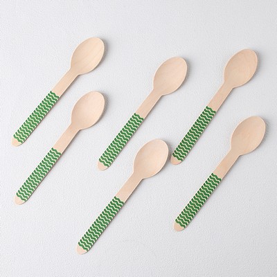5.5" L Eco-Friendly Wooden Tasting Spoons Holiday Disposable Spoon