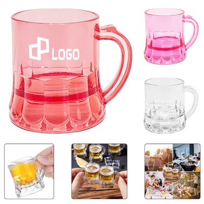 2Oz Mini Clear Plastic Beer Mug Shot Glasses