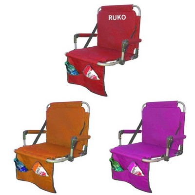 600D Polyester Foldable Stadium Seat with Shoulder Strap and Safety Hooks