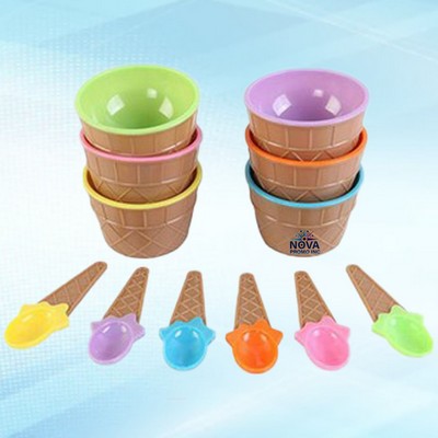Ice Cream Bowl and Spoon Set for Enjoying Ice Cream in Style with a Complete Set