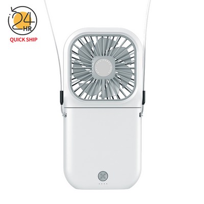 Folding neck power bank fan
