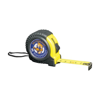10' (3 meter) Tape Measure with wrist strap and belt clip; Full Color Imprint