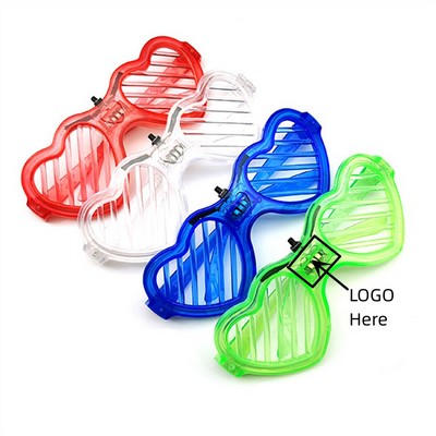 Heart-Shaped LED Shutter Glow Stick Glasses