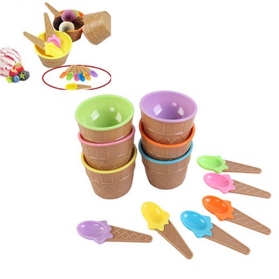 Ice Cream Bowls and Spoons Set