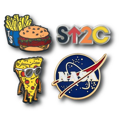 Custom Lapel Pins - 1-7/8" (1.875") Cloisonne Hard Enamel