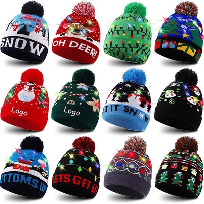 LED Christmas Knitted Hat