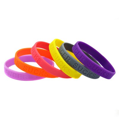 1/2" Custom Debossed Silicone Wristband - High Quality