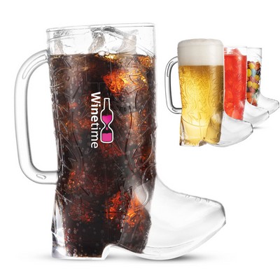 17oz. Western Boot Beer Clear Plastic Mug