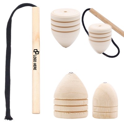 Children Classic Wooden Whipping Top