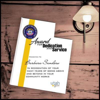 17" Utah White Acrylic Plaque