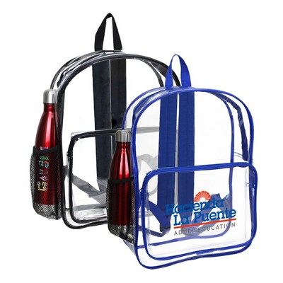 16" Heavy Duty Clear Security Side Mesh Pocket Backpack
