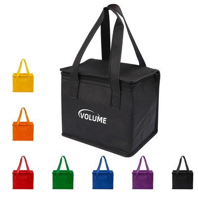 6 Cans Non-woven Insulated Cooler Bag w/ Zipper&Handle