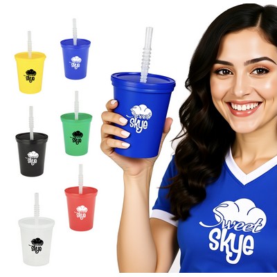 Stadium Cups USA Made Stadium Cup w/Lid & Straw 16 Oz.