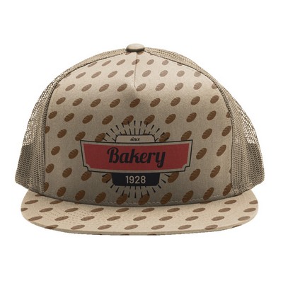 Premium Sublimation 5 Panel Mesh Back Trucker Cap -