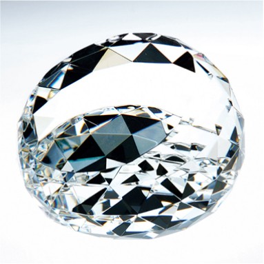 Gem Cut Crystal Paperweight - Clear