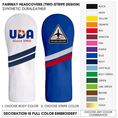 Leather Fairway Golf Club Headcover Your Logo Embroidered