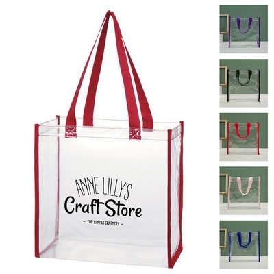 Clear Water-repellent Pvc Stadium Tote Bag
