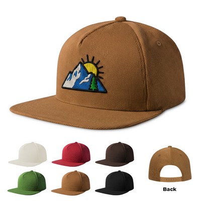 A-Frame Corduroy 5-Panel Snapback Cap