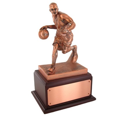 13 ½" Bronze Male Basketball Trophy