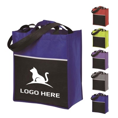 Grocery Tote w/Front Pocket (Non-Woven PP)