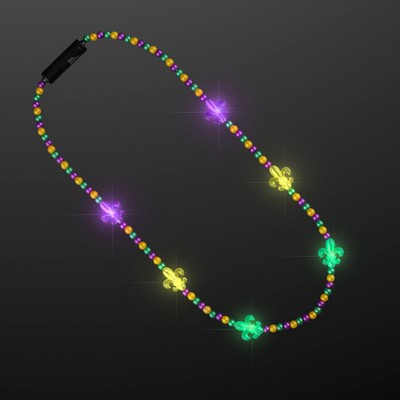 Light Up Fleur de Lis Jewelry, Mardi Gras Beads - BLANK