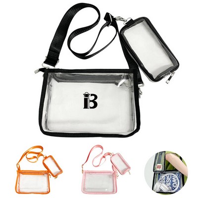 Clear PVC Crossbody Bag w/ Phone Case