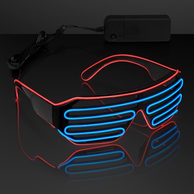 Red & Blue EL Wire Light Shades - BLANK