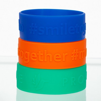 1" Rush Embossed Silicone Wristband