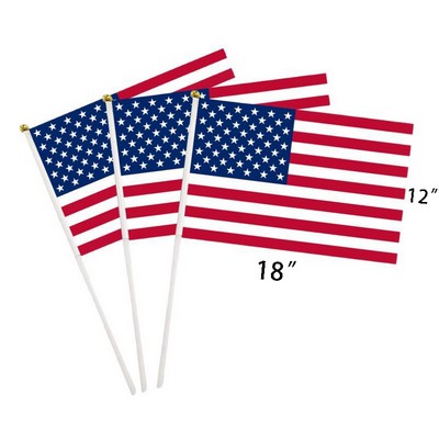 18"x12" Full Color Hand Held Stick Flags