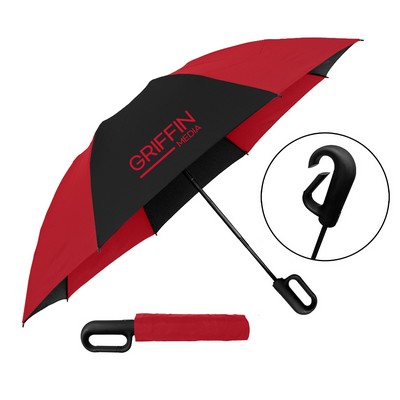 The Carabiner Inverted Auto-Open & Reverse Closing Folding Umbrella