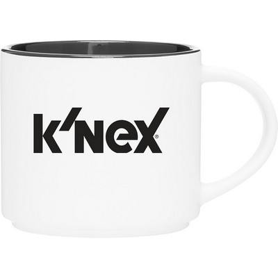 16 oz Monaco Ceramic Mug (Matte White/Black)