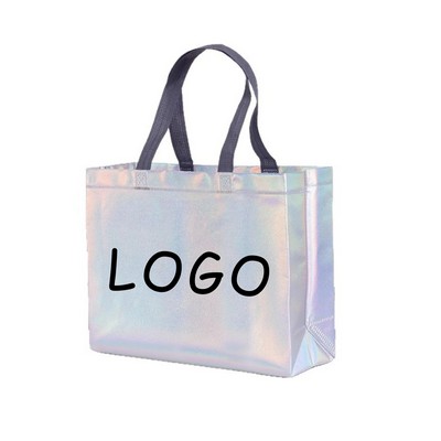 Iridescent Glossy Reusable Gift Non Woven Tote Bags