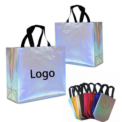 Laser Iridescent Non-Woven Tote-Garment Bag
