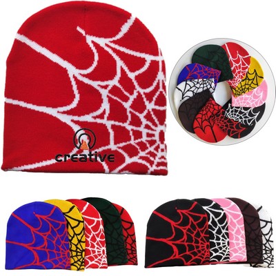 Spider Web Pattern Knitted Beanies