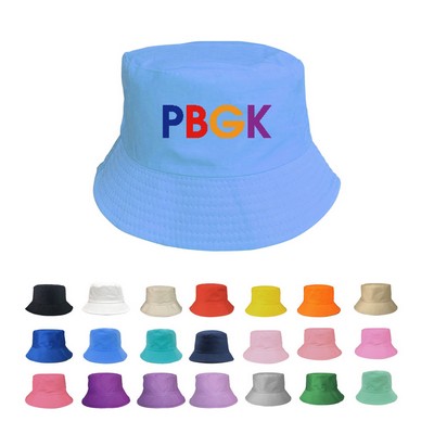 Full Color Cotton Fisherman Bucket Hats Sun Caps